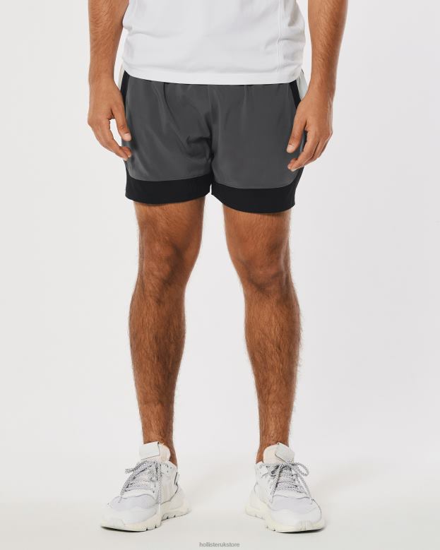 Bottoms Hollister Men Gilly Hicks Active Lined Shorts 5\\ 488201237 Grey